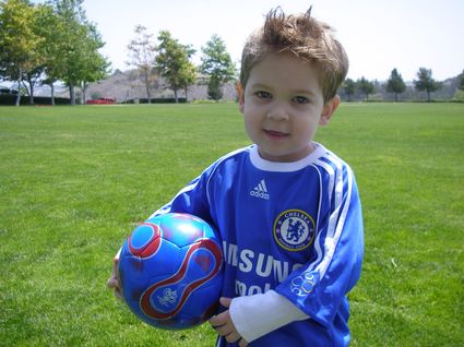 Hudson loves to play soccer!
